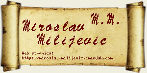 Miroslav Milijević vizit kartica